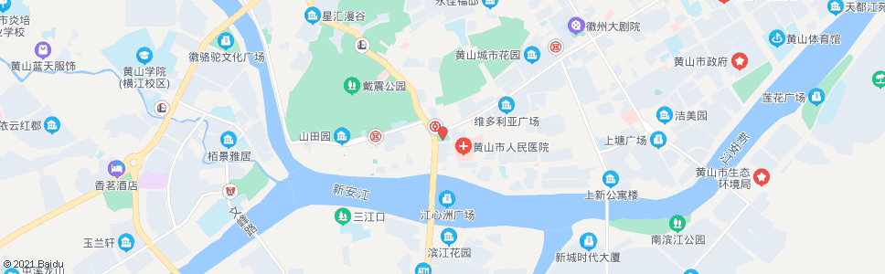 黄山市医院(昱中花园)_公交站地图_黄山公交_妙搜公交查询2024