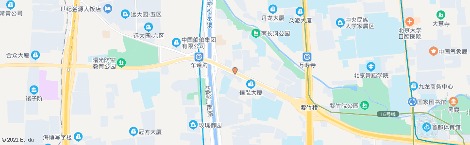 北京车道沟桥东(西行)_公交站地图_北京公交_妙搜公交查询2025