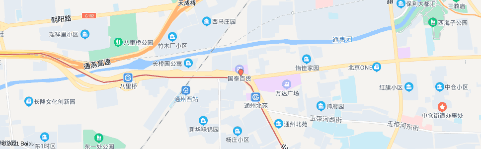 北京通州北苑路口西_公交站地图_北京公交_妙搜公交查询2025