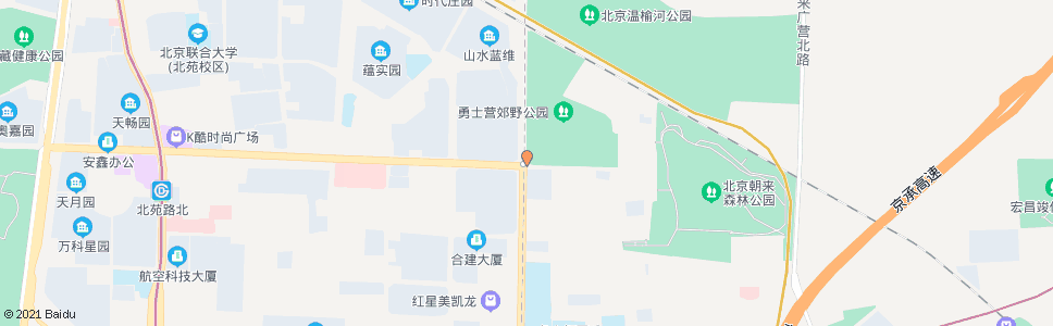 北京红军营南路东口_公交站地图_北京公交_妙搜公交查询2025