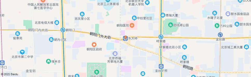 北京东大桥路口东_公交站地图_北京公交_妙搜公交查询2025