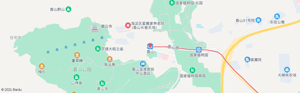 北京香山_公交站地图_北京公交_妙搜公交查询2025