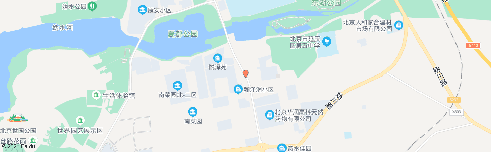 北京延庆南菜园北二区西门_公交站地图_北京公交_妙搜公交查询2025