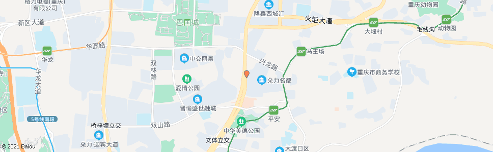 重庆双山隧道(朵力名都西门)_公交站地图_重庆公交_妙搜公交查询2024