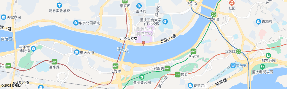 重庆北滨路灯巢市场_公交站地图_重庆公交_妙搜公交查询2024