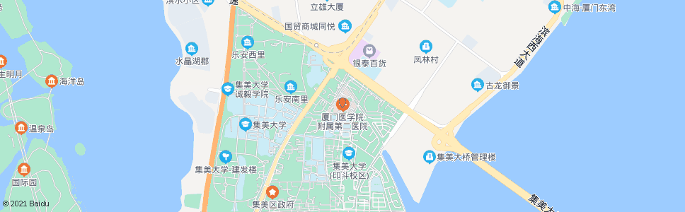 厦门市第二医院_公交站地图_厦门公交_妙搜公交查询2024