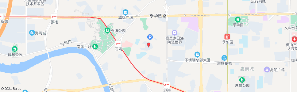 佛山禅城区中心医院(泛家居电商创意园)_公交站地图_佛山公交_妙搜公交查询2024