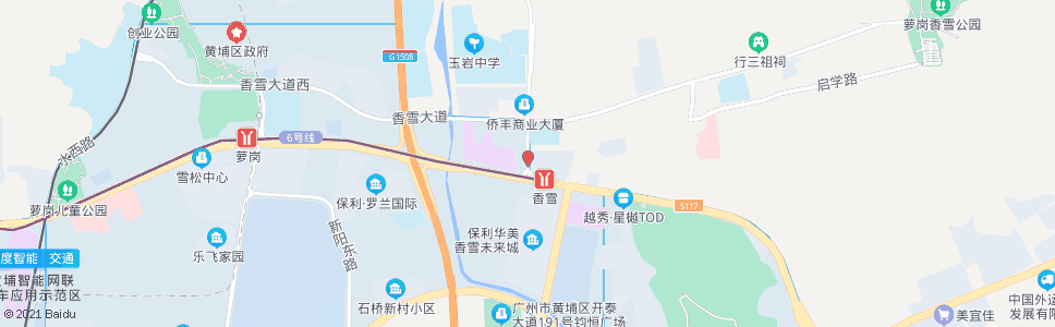 广州开萝大道(地铁香雪站)_公交站地图_广州公交_妙搜公交查询2025