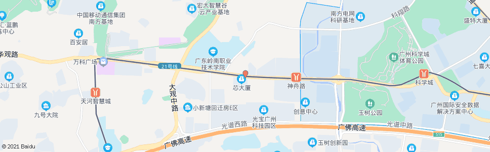 广州科学大道(广东质检院)_公交站地图_广州公交_妙搜公交查询2025