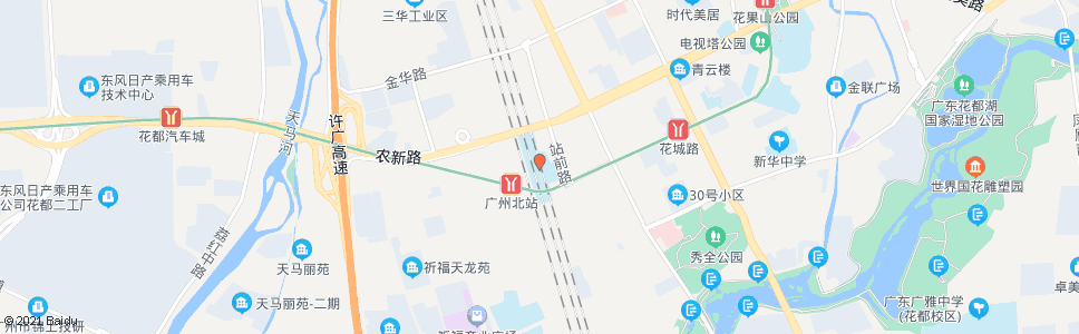 广州黄沙岗大街北_公交站地图_广州公交_妙搜公交查询2025