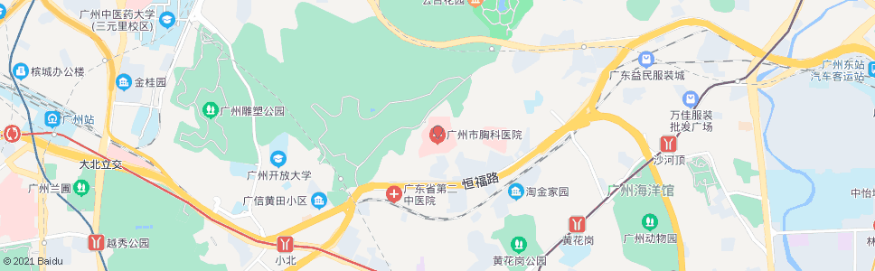 广州市胸科医院_公交站地图_广州公交_妙搜公交查询2024