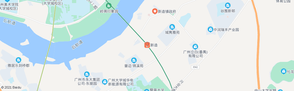 广州新造码头_公交站地图_广州公交_妙搜公交查询2025