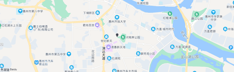 惠州河南岸市场_公交站地图_惠州公交_妙搜公交查询2024