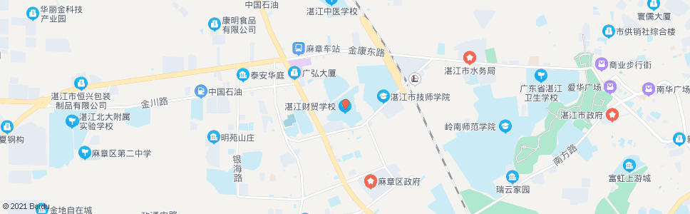 湛江财贸学校_公交站地图_湛江公交_妙搜公交查询2024