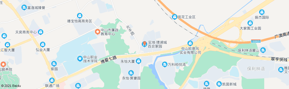 中山实地璟湖城(博爱七路)_公交站地图_中山公交_妙搜公交查询2024