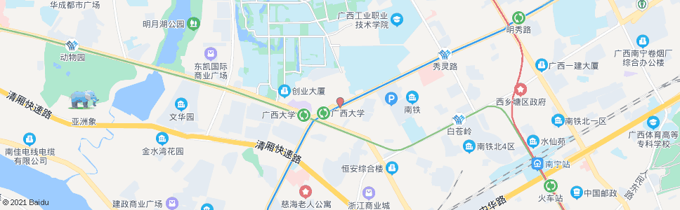 南宁明秀农院路口_公交站地图_南宁公交_妙搜公交查询2025