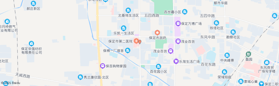 保定市二医院(东门)_公交站地图_保定公交_妙搜公交查询2025