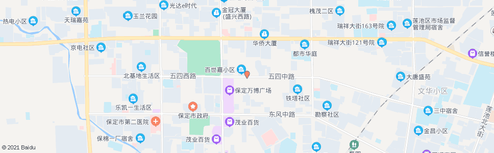 保定向阳大街路口(五四路)_公交站地图_保定公交_妙搜公交查询2024