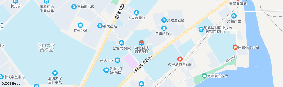 秦皇岛河北科技师范学院(奥体中心)_公交站地图_秦皇岛公交_妙搜公交查询2024