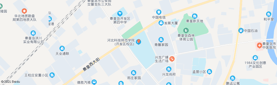 秦皇岛科技师院开发区校区(秦皇西大街)_公交站地图_秦皇岛公交_妙搜公交查询2025