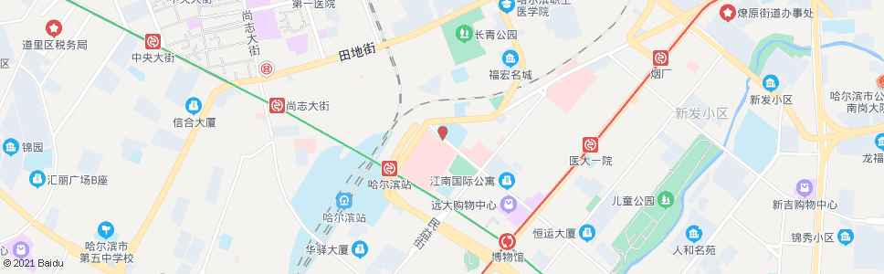 哈尔滨哈三中(哈医大第四医院)_公交站地图_哈尔滨公交_妙搜公交查询2024