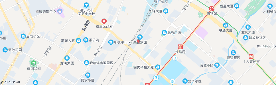 哈尔滨铁路街(满洲里街路口)_公交站地图_哈尔滨公交_妙搜公交查询2024