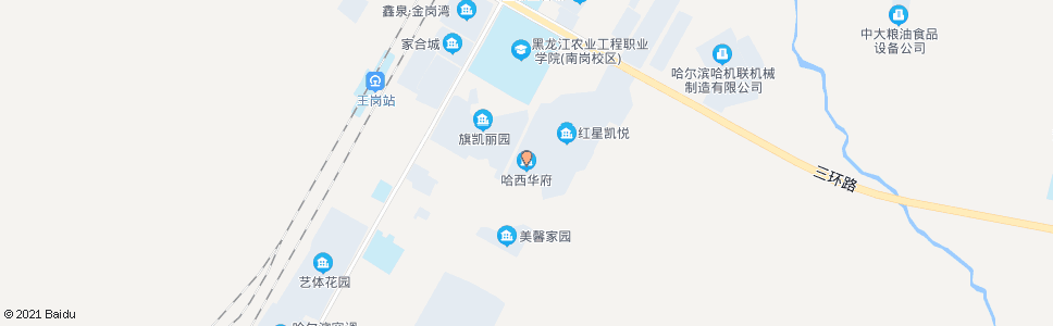 哈尔滨哈西华府(红星凯越小区道口)_公交站地图_哈尔滨公交_妙搜公交查询2024