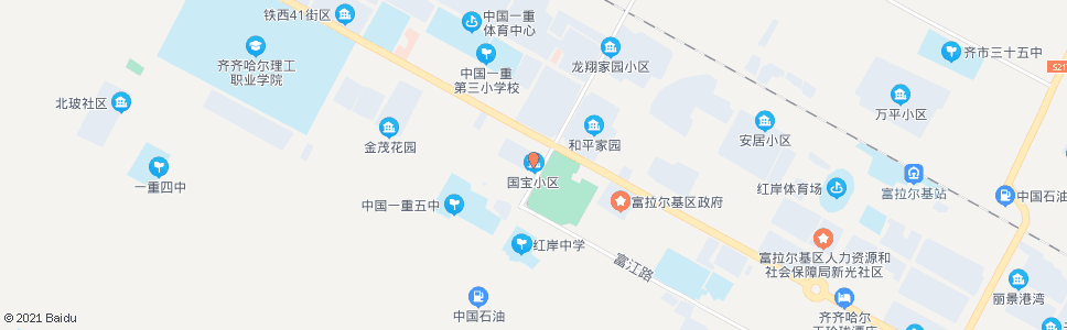 齐齐哈尔国宝小区(富拉尔基)_公交站地图_齐齐哈尔公交_妙搜公交查询2024