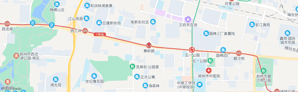 郑州秦岭路中原路站_公交站地图_郑州公交_妙搜公交查询2025