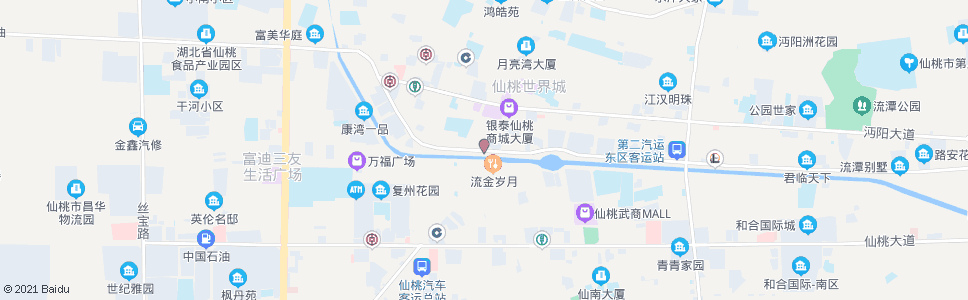 仙桃花源酒店_公交站地图_仙桃公交_妙搜公交查询2025