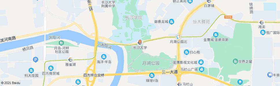 长沙长沙大学_公交站地图_长沙公交_妙搜公交查询2025