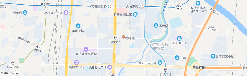 长沙嘉雨路朝晖路口_公交站地图_长沙公交_妙搜公交查询2025