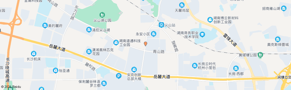 长沙尖山路青山路口_公交站地图_长沙公交_妙搜公交查询2024