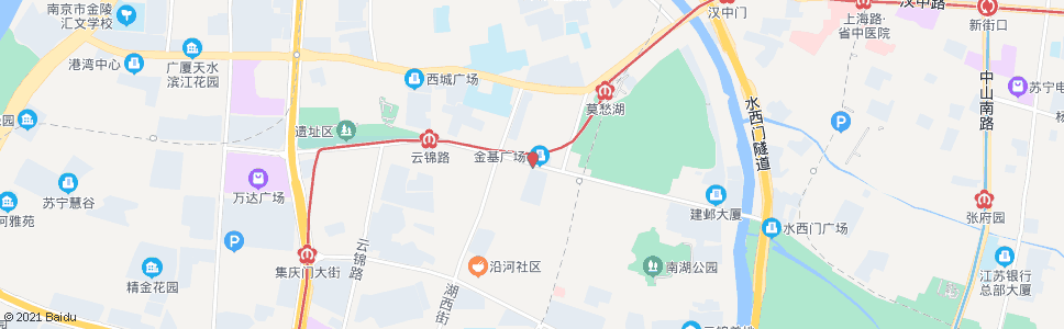 南京水西门大街大士茶亭_公交站地图_南京公交_妙搜公交查询2024