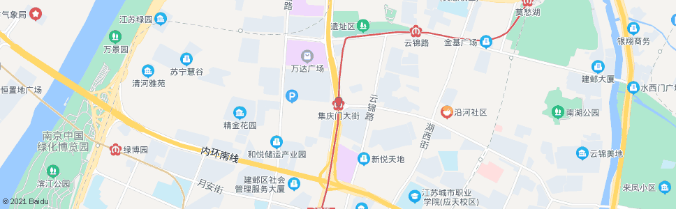 南京集庆门大街清江路_公交站地图_南京公交_妙搜公交查询2024