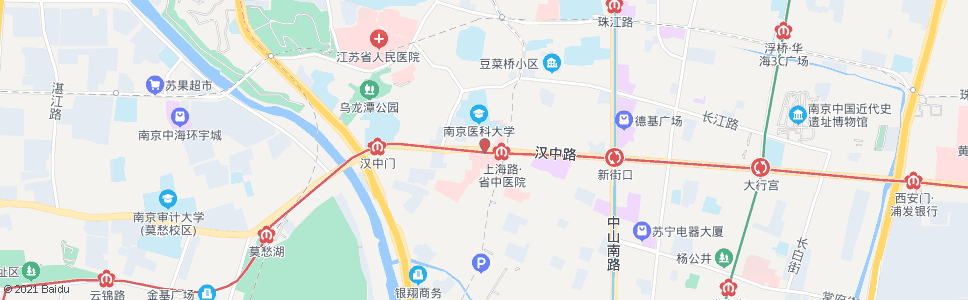 南京汉中路莫愁路_公交站地图_南京公交_妙搜公交查询2025