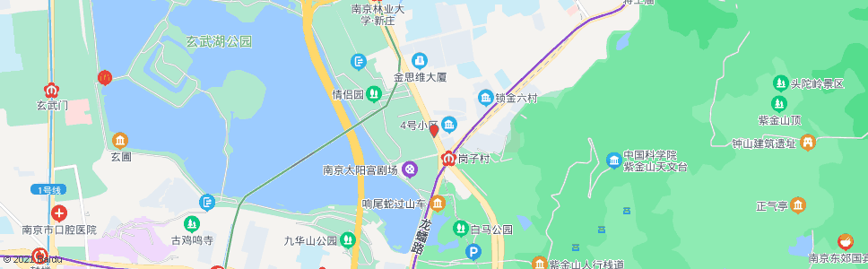 南京龙蟠路岗子村_公交站地图_南京公交_妙搜公交查询2025