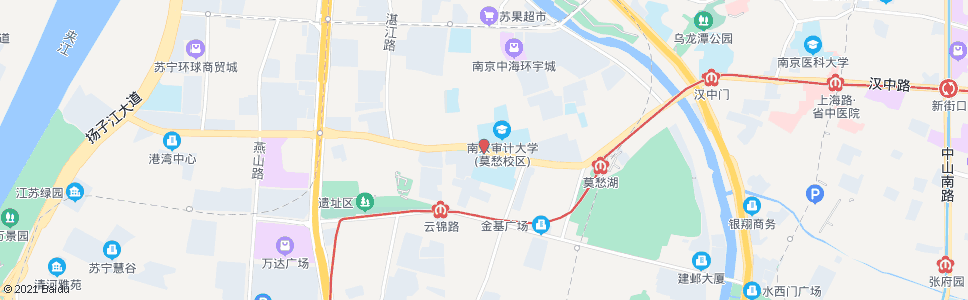 南京汉中门大街嫩江路_公交站地图_南京公交_妙搜公交查询2024