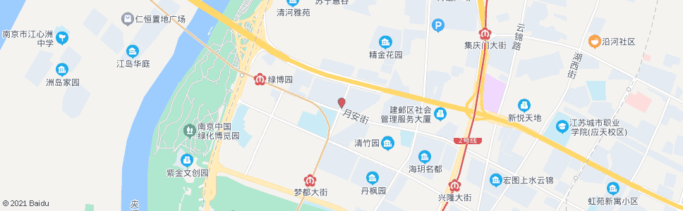 南京乐山路月安街_公交站地图_南京公交_妙搜公交查询2025