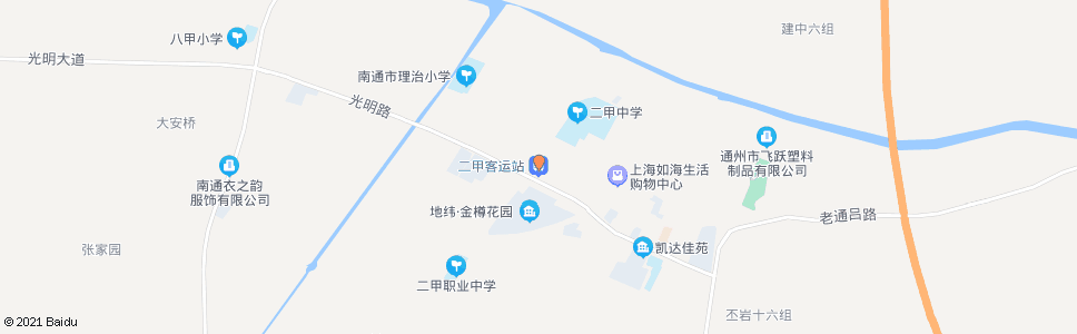 南通二甲市场路口_公交站地图_南通公交_妙搜公交查询2025