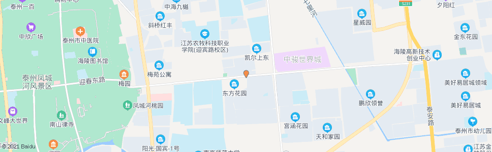 泰州东方花园北门_公交站地图_泰州公交_妙搜公交查询2025