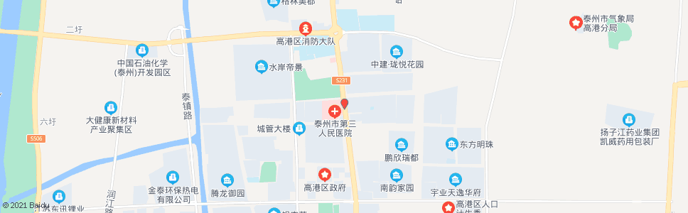 泰州高港人民医院东门_公交站地图_泰州公交_妙搜公交查询2025