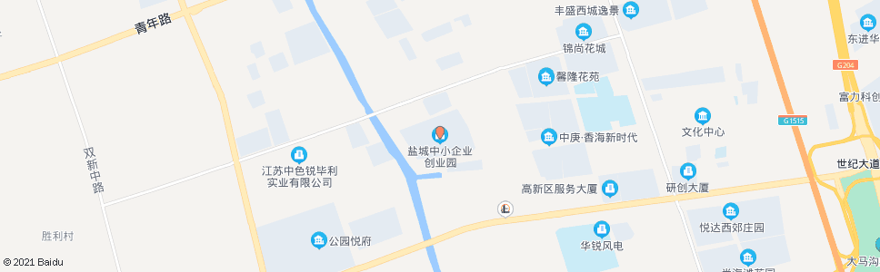 盐城市中小企业创业园(世纪大道)_公交站地图_盐城公交_妙搜公交查询2025