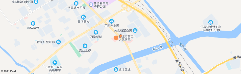 盐城市二院_公交站地图_盐城公交_妙搜公交查询2024