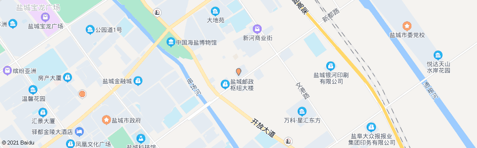 盐城新都路开放大道路口(市开发区城管局)_公交站地图_盐城公交_妙搜公交查询2024