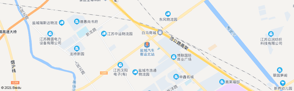 盐城汽车客运北站(明珠装饰城)_公交站地图_盐城公交_妙搜公交查询2024