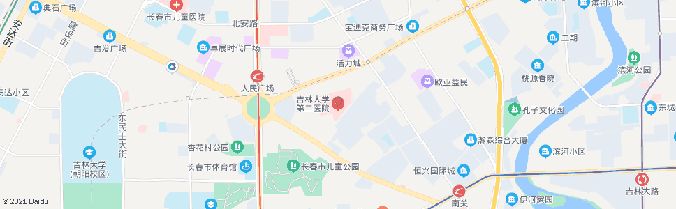 长春市二医院_公交站地图_长春公交_妙搜公交查询2025