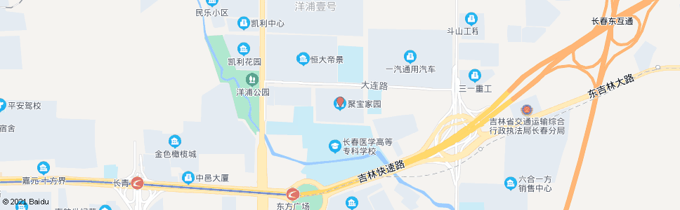 长春聚宝家园_公交站地图_长春公交_妙搜公交查询2025