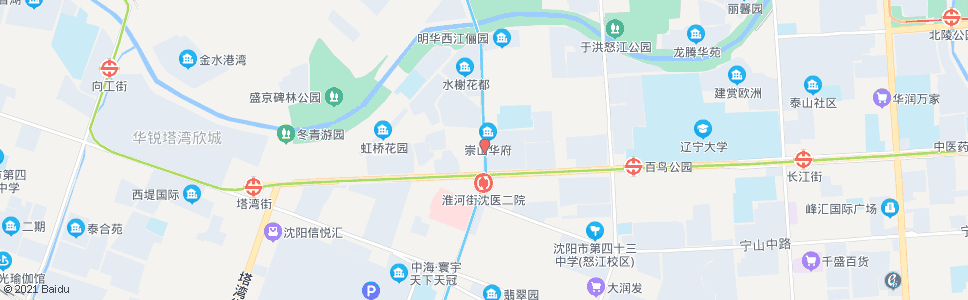 沈阳淮河街崇山路_公交站地图_沈阳公交_妙搜公交查询2024