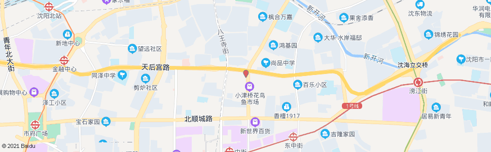 沈阳天后宫路横街_公交站地图_沈阳公交_妙搜公交查询2024